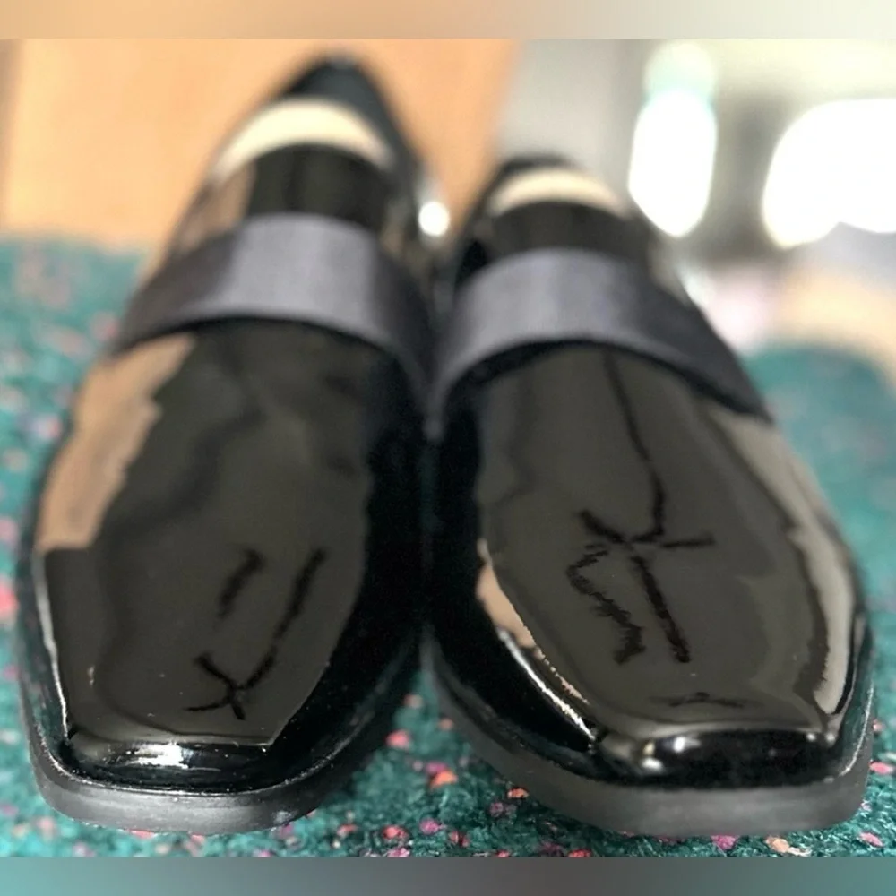 Calvin Klein Bernard Patent Leather Loafers NWT Black Slip-On Size 10 Wide